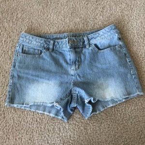 Lauren Conrad striped jean cutoff shorts